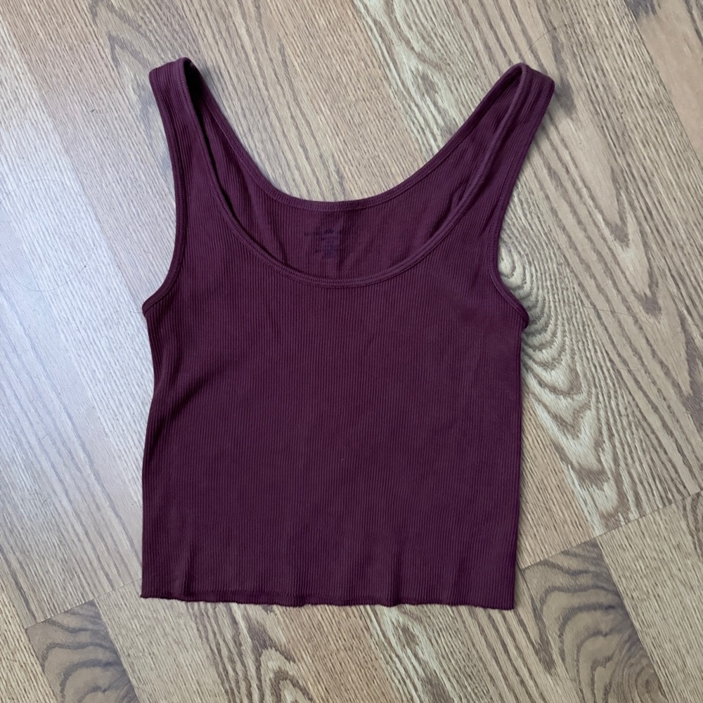 Brandy Melville Burgundy cropped Tank Top